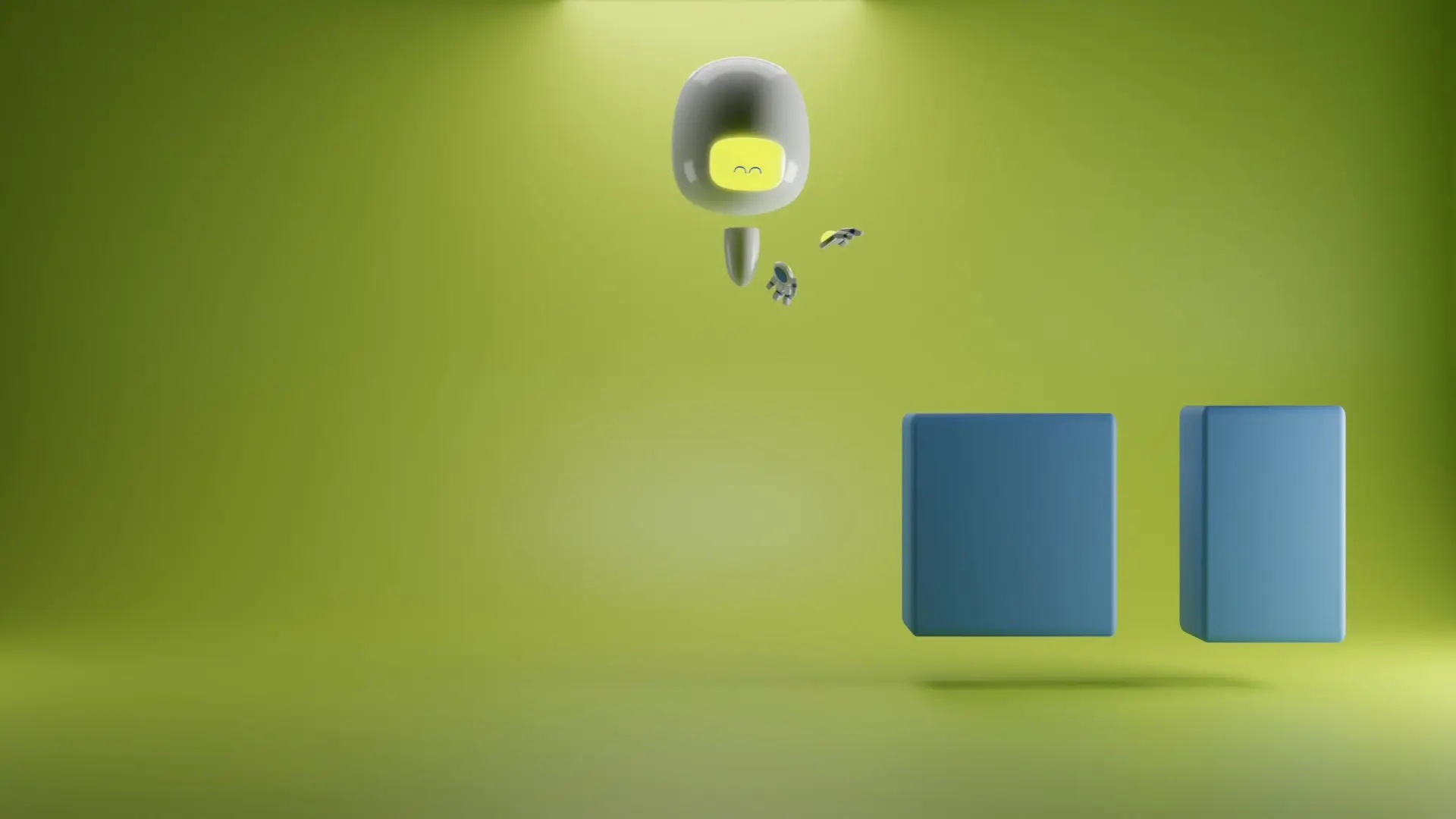 BAJET wedding loan — mascot lifting boxes in a minimal 3D set